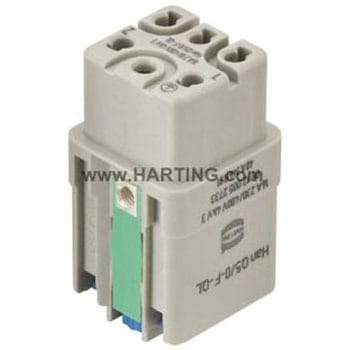 Harting ヘビーデューティパワーコネクタ Han Q シリーズ メス 5極 16A 600 V 3 A ハーティング