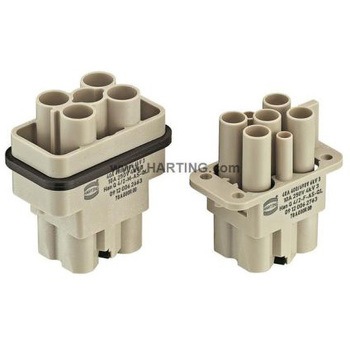 9120062766 Harting ヘビーデューティパワーコネクタ Han Q シリーズ メス 6極 40A 690 V Han-Compact ハーティング 49782103