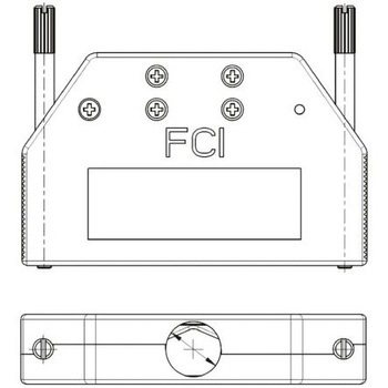 Amphenol FCI D-subコネクタ用バックシェル 8655MH シリーズ ストレート 37 極 亜鉛ダイキャスト AMPHENOL