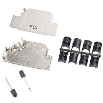 Amphenol FCI D-subコネクタ用バックシェル 8655MHR シリーズ アングル 37 極 亜鉛ダイキャスト AMPHENOL