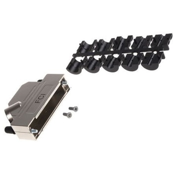 Amphenol FCI D-subコネクタ用バックシェル 8655MHR シリーズ アングル 50 極 亜鉛ダイキャスト AMPHENOL