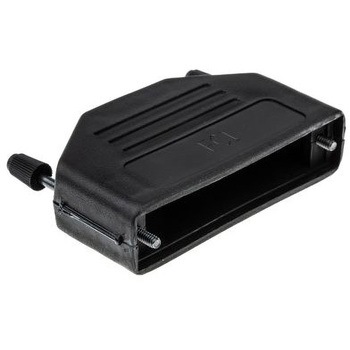 Amphenol FCI D-subコネクタ用バックシェル ストレート 50 極 サーモプラスチック， 黒 AMPHENOL