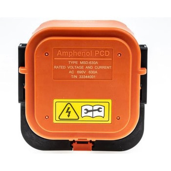 Amphenol MSDコネクタ (電気自動車用)， 630A， 690 V ac， オス， オレンジ MSDM6302 AMPHENOL