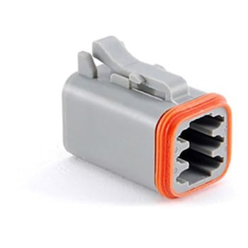 Amphenol 自動車用コネクタ ATシリーズ 6極 オス 13A グレー ケーブルマウント IP67 - AMPHENOL