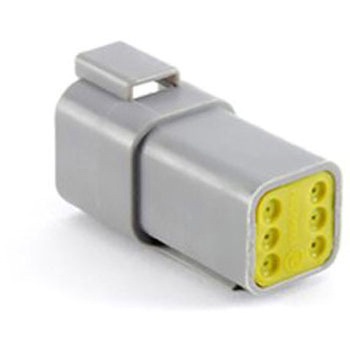 AT04-6P-RD01 Amphenol �����ԗp�R�l�N�^ AT�V���[�Y 6�� ���X 13A �O���[ �P�[�u���}�E���g IP67 AMPHENOL 49811248