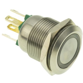 Bulgin 押しボタンスイッチ 50 mA @ 24 V dc パネルマウント SP BULGIN