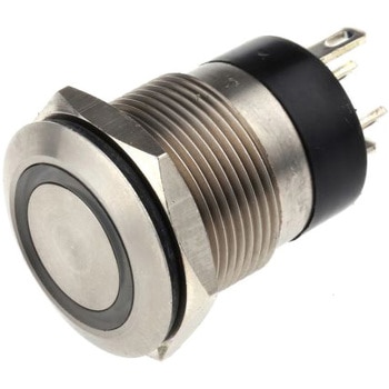 Bulgin 押しボタンスイッチ 50 mA @ 24 V dc モーメンタリ パネルマウント BULGIN