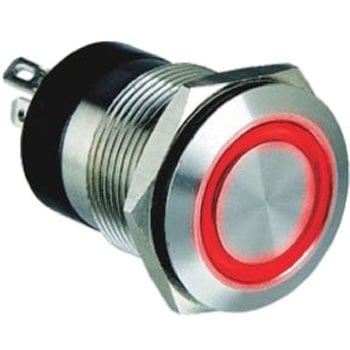 Bulgin 押しボタンスイッチ 50 mA @ 24 V dc モーメンタリ パネルマウント BULGIN