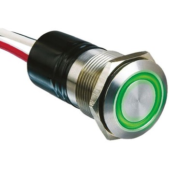 Bulgin 押しボタンスイッチ 50 mA @ 24 V dc モーメンタリ パネルマウント BULGIN