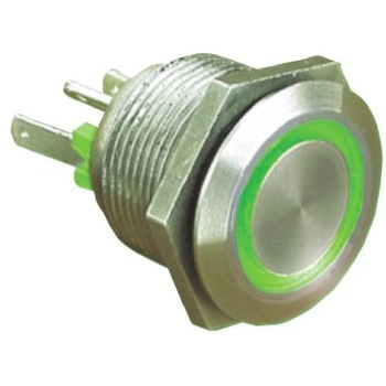 Bulgin 押しボタンスイッチ 50 mA @ 24 V dc モーメンタリ パネルマウント BULGIN