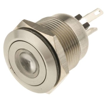 Bulgin 押しボタンスイッチ 50 mA @ 24 V dc モーメンタリ パネルマウント BULGIN