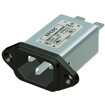 EPCOS EMCフィルタ (IEC インレットフィルタ) 単相 1A パネルマウント 0.1 x 1 μF 2200 x 2 pF EPCOS