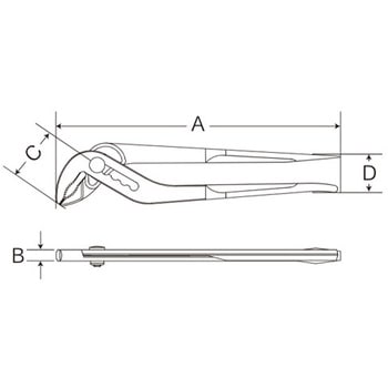 47mm/250mm ウォーターポンププライヤー エスコ