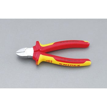 160mm 電工ニッパー・絶縁(グリップ付/メッキ) エスコ