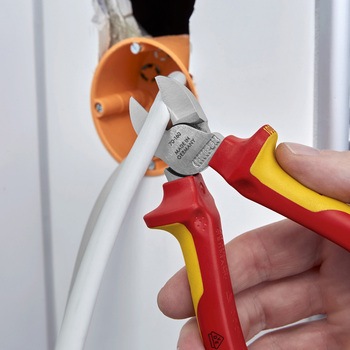 160mm 電工ニッパー・絶縁(グリップ付/メッキ) エスコ