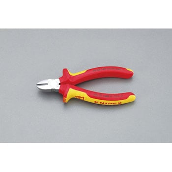 180mm 電工ニッパー・絶縁(グリップ付/メッキ) エスコ