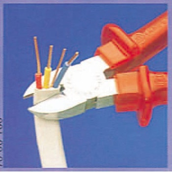180mm 電工ニッパー・絶縁(グリップ付/メッキ) - エスコ