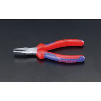 140mm フラットノーズプライヤー(グリップ付/メッキ) - エスコ