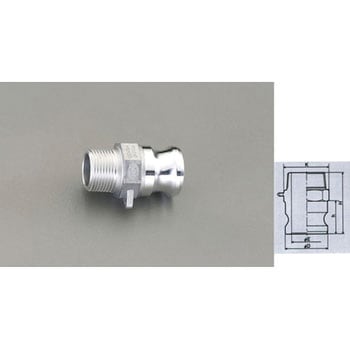 R 1/2”  雄ねじプラグ(アルミ製) エスコ