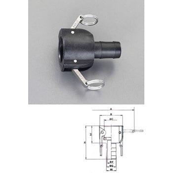 EA462BS-14 1-1/2” ホース用カップリング(ポリプロピレン製) 1個