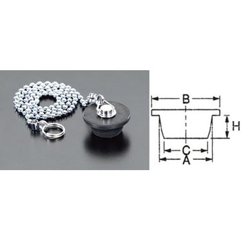 23x28mm バス用ごむ栓 - エスコ