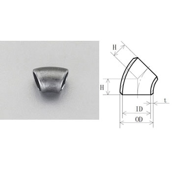 1・1/2” 溶接 45°エルボ エスコ