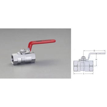 Rc 1/4”  ボールバルブ(ステンレス製) エスコ