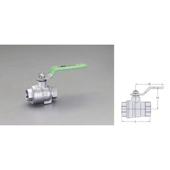 Rc 1/2”  ボールバルブ(ステンレス製・フルボア型) エスコ