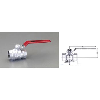 Rc 1/2”  ボールバルブ(ダクタイル鋳鉄製) エスコ