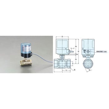 Rc 3/4”  電動式ボールバルブ(AC100V) エスコ