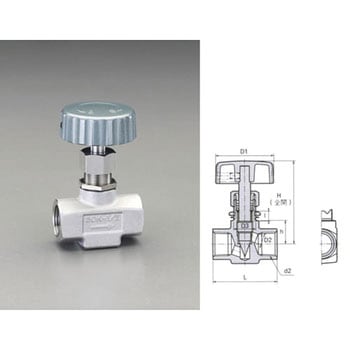 Rc 1/2” ニードルバルブ(ステンレス製) エスコ