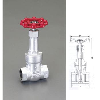 EA470DE-14 Rc1・1/2” ゲートバルブ(ダクタイル鋳鉄製) 1個 エスコ