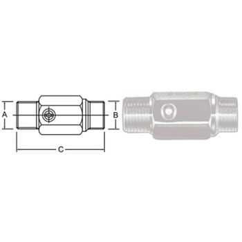 R 1/2”xR 1/2” ミニボールバルブ(ニップル型) エスコ