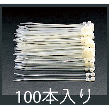 220 mm 結束バンド(固定穴付/100本) エスコ