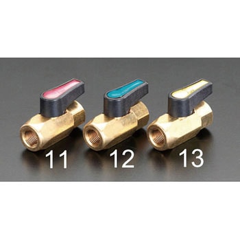 NPT1/8”xNPT1/8” ボールバルブ(赤) - エスコ