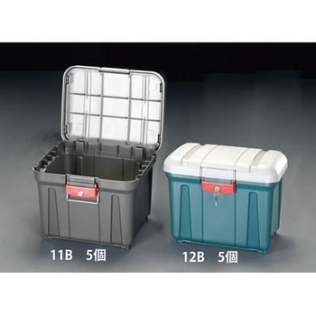 455x361x351mm 収納ケース(ダークグレー/5個) エスコ