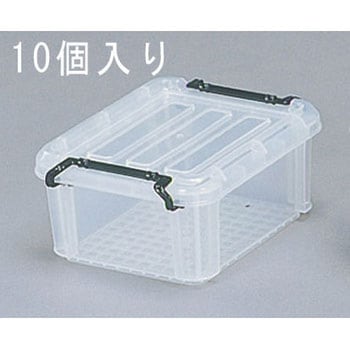210x165x95mm 収納ケース(バックル付/クリア/10個) エスコ