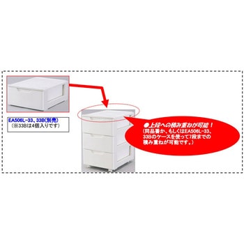 440x550x870mm 引き出し式収納ケース(4段) エスコ