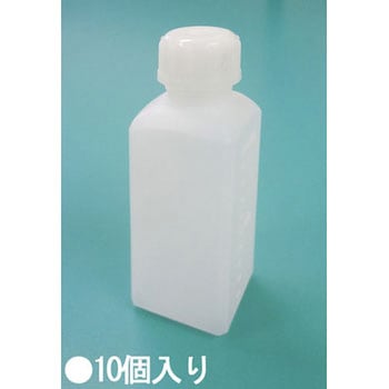 40x40x115mm/0.10L 角型広口ポリ容器(10個) エスコ
