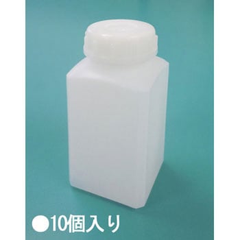 55x55x128mm/0.25L 角型広口ポリ容器(10個) - エスコ