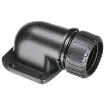 Adaptaflex コンジット 90° パネル取付フランジ 黒 ナイロン 66 - ADAPTAFLEX