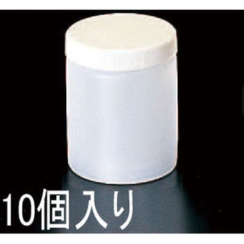 Φ74x71mm/0.20L 広口ポリ容器(10個) エスコ