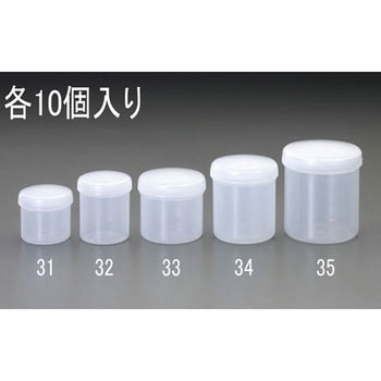 Φ77x98mm/310ml 広口ポリ容器(10個) エスコ
