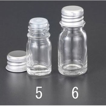 Φ27x60mm/10ml ガラス容器(アルミキャップ) エスコ