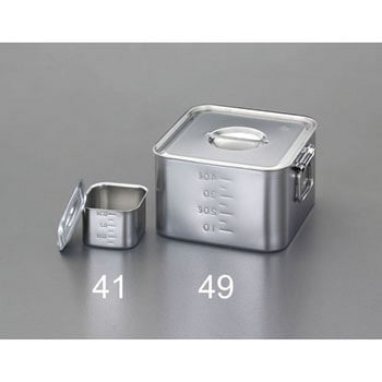 105x105x80mm 浅型BOX(ステンレス/目盛り付) エスコ