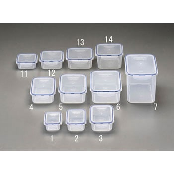129x187x61mm/0.85L 密閉保存容器 - エスコ