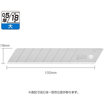 100x18x0.5mm カッターナイフ替刃(50枚) - エスコ