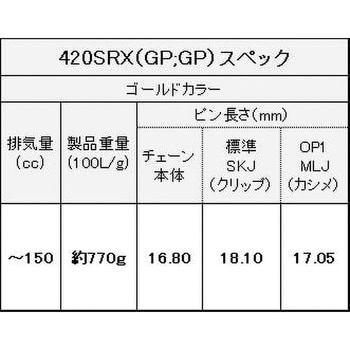 420SR-X(GP；GP) 140L SKJ シールチェーン 420SR-X ゴールド 1本 EK