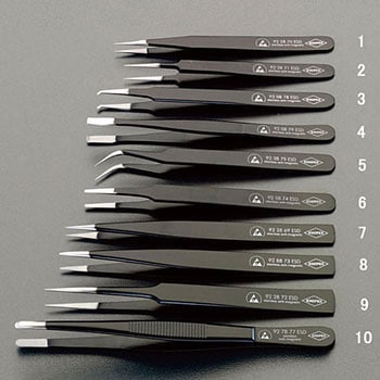 0.6x135mm 精密用ピンセット(ステンレス製 ESD) エスコ