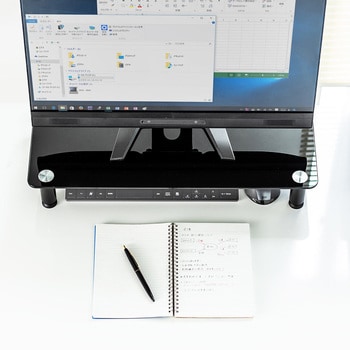 ガラス製机上ラック サンワダイレクト